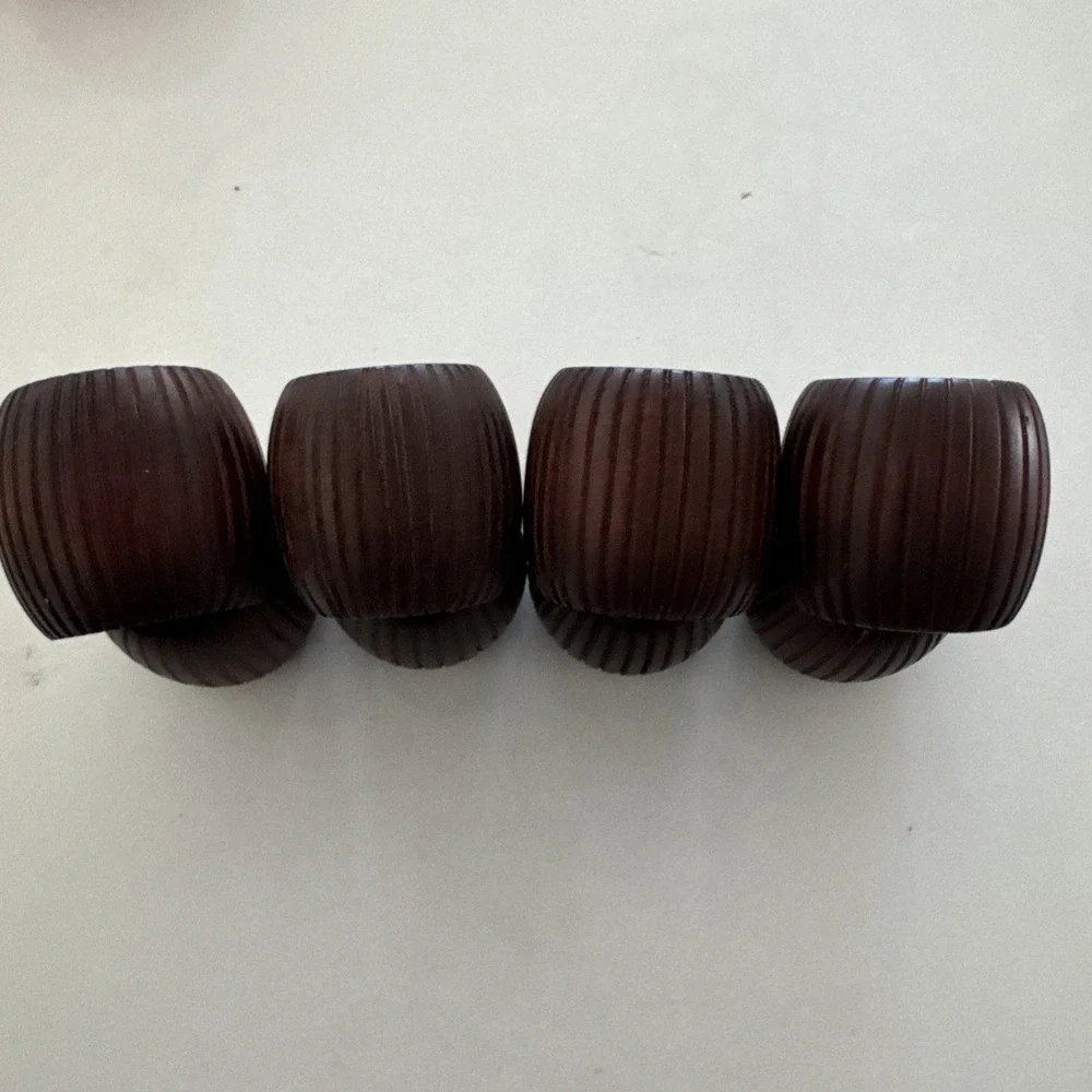 Wood Napkin Rings‎ Sets Of 8 With Oversized Bead Look